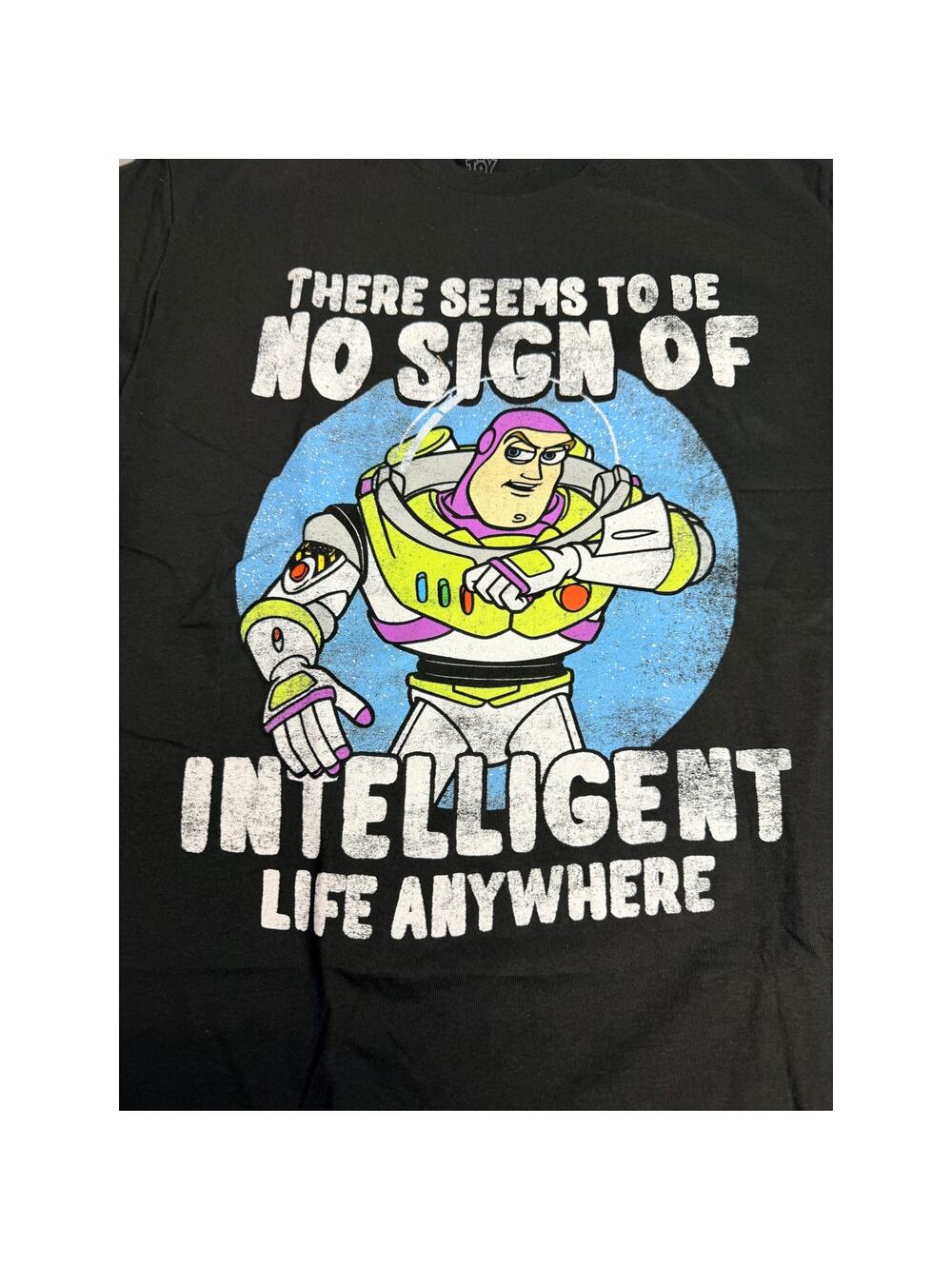 Disney Pixar Toy Story Buzz Lightyear Graphic Tee Black Medium nwot